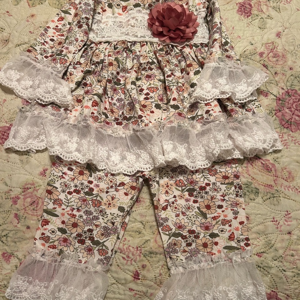 Floral Lace Kids Matching Set